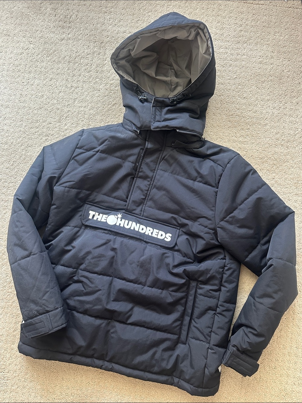 The Hundreds Black Quilted Hooded Pullover